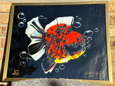 [FREE SHIPPING] Handcrafted Tiger Oranda Goldfish Painting – One-of-a-Kind Artwork from Jimmy’s Collection