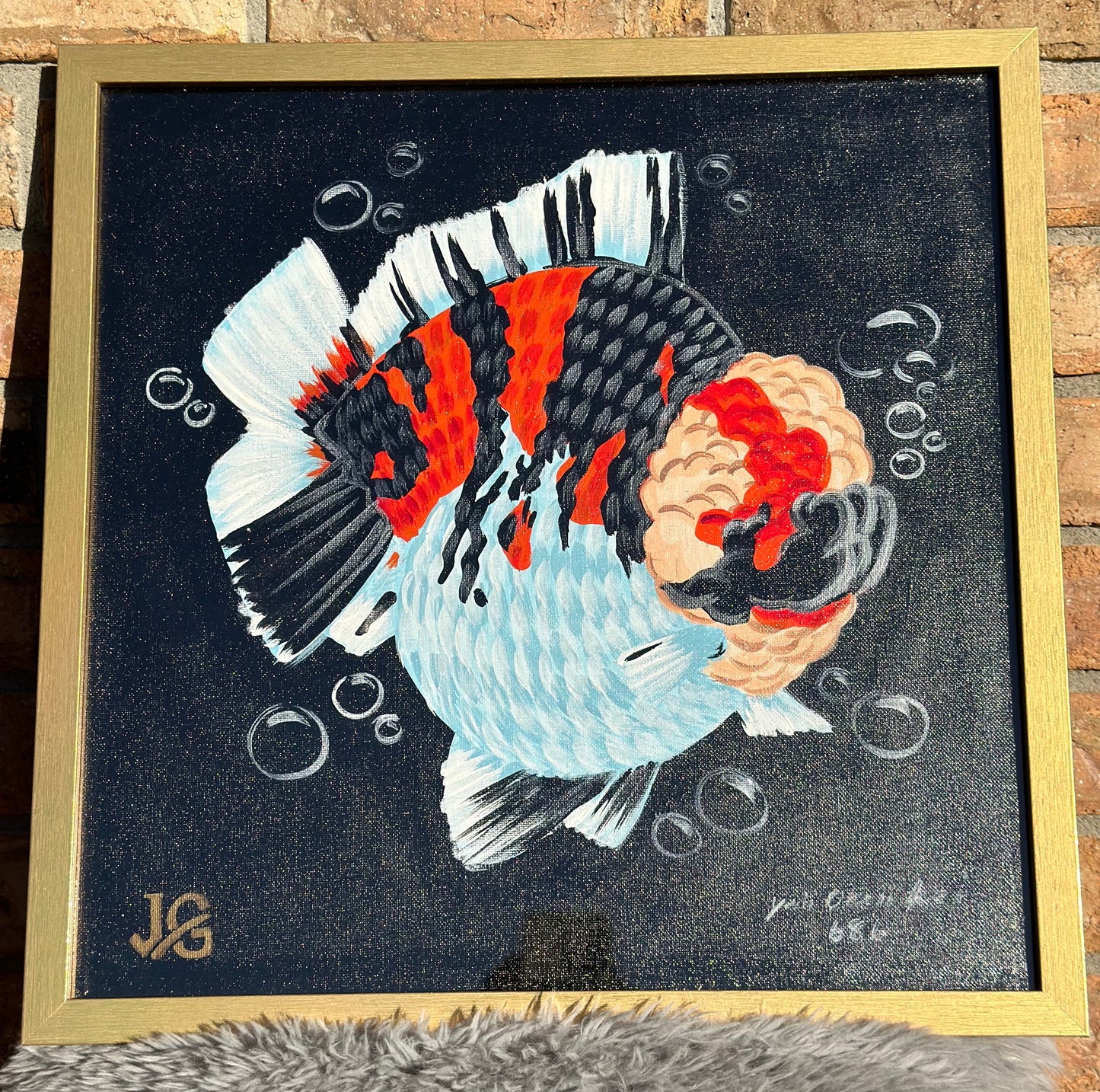 [FREE SHIPPING] Handcrafted Special Tricolor Tiger Yuanbao Goldfish Painting – One-of-a-Kind Artwork from Jimmy’s Collection