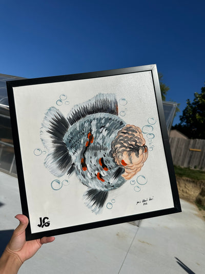 [LIVRAISON GRATUITE] Peinture artisanale représentant un poisson rouge Tiger Yuanbao – Œuvre unique de la collection Jimmy