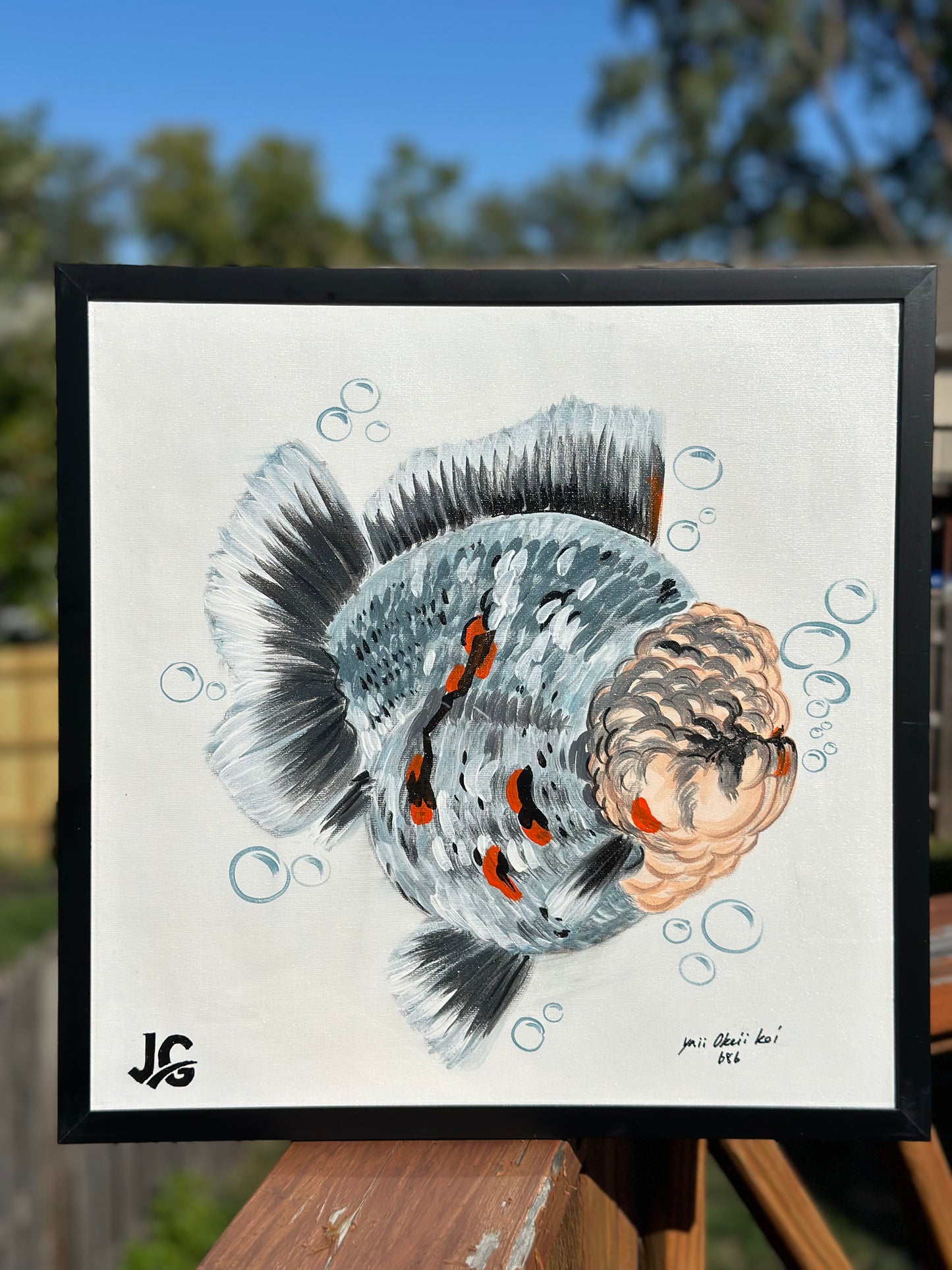 [LIVRAISON GRATUITE] Peinture artisanale représentant un poisson rouge Tiger Yuanbao – Œuvre unique de la collection Jimmy